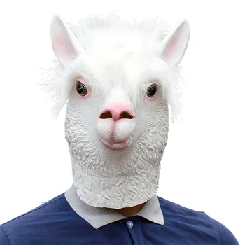 

Alpaca Latex Animal Head Mask Novelty Halloween Costume Animal Alpaca Mask Adult Full Face Latex Mask Sheep Head Cosplay