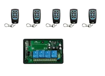 

smart home AC80-260V 4CH RF Wireless Remote Control System / Motor and electric door 220V Learning code 1 receiver +5 remote