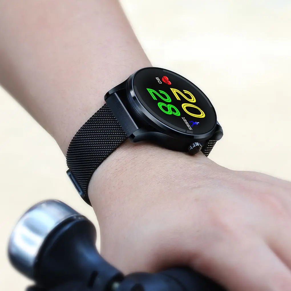 

IP54 Waterproof Bluetooth 4.0 Stainless Steel Watchband Heart Rate Blood Pressure Smart Watch