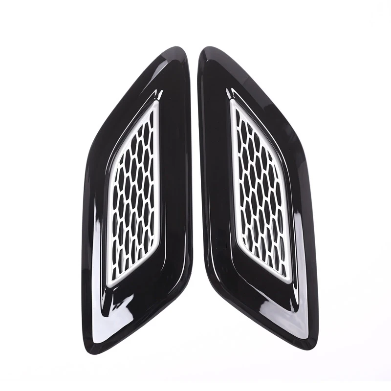 

New! For Land Rover Discovery 5 LR5 2017 Car-styling ABS Silver Black Hood Air Vent Outlet Wing Trim 2pcs