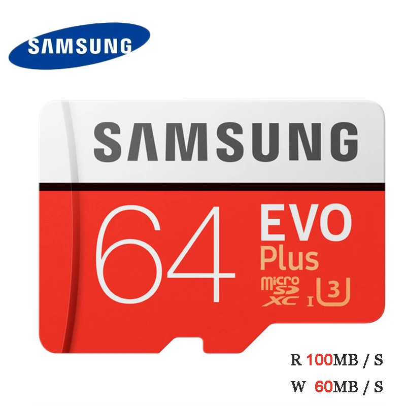  SAMSUNG EVO Plus Memory Card Class10 64GB 128GB 256GB SDXC U3 Micro SD TF Cards 32GB SDHC U1 Trans 