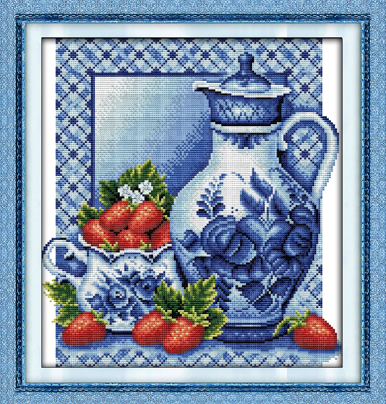 Joy Sunday Китайская вышивка крестиком J045(1)(2) J178 сине белая фарфоровая обеденная