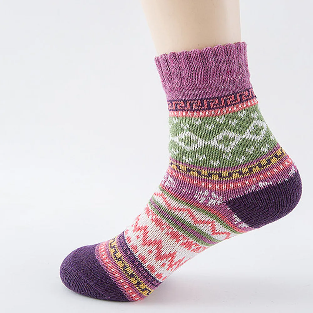 Зимние термо кашемировые носки женские теплые носки из кроличьей шерсти женские плотные носки повседневные носки для девочек толстые подарочные носки 30H