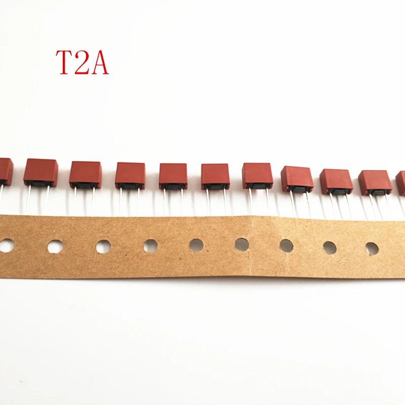 Квадратные пластиковые предохранители T2A 392 50 шт./лот 2 А 250 В медленно выдуваемый