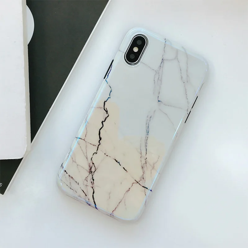 Роскошный Глянцевый мраморный гранитный чехол с рисунком камня для Apple iPhone XR XS Max X