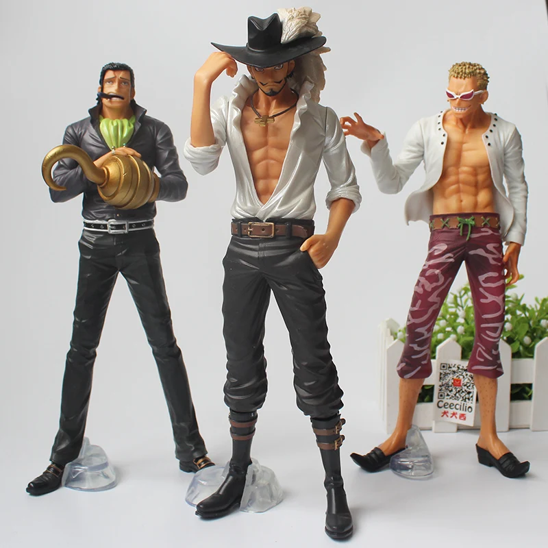 

Anime One Piece Figurine Sir Crocodile Dracule Mihawk Doflamingo PVC Figure Collectible Model Toys 26 cm