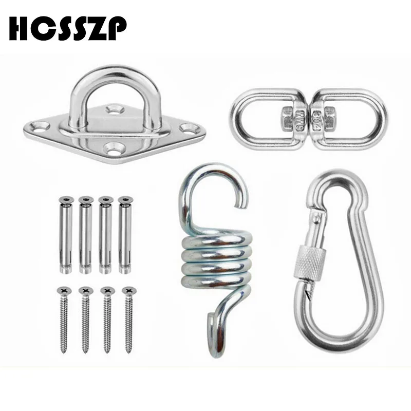 

Hammock Chair Ultimate Hanging accessories Kit Hammock Spring Swivel Hook Ceiling Hammock Mount 500 LB Capacity By TNT/Fedex
