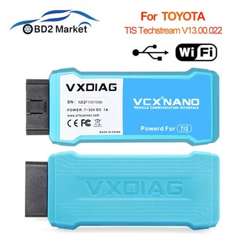 

VXDIAG NANO for Toyota TIS Techstream V15.00.026 obd2 scanner Compatible with SAE J2534 same as mini vci Car Diagnostic Cables