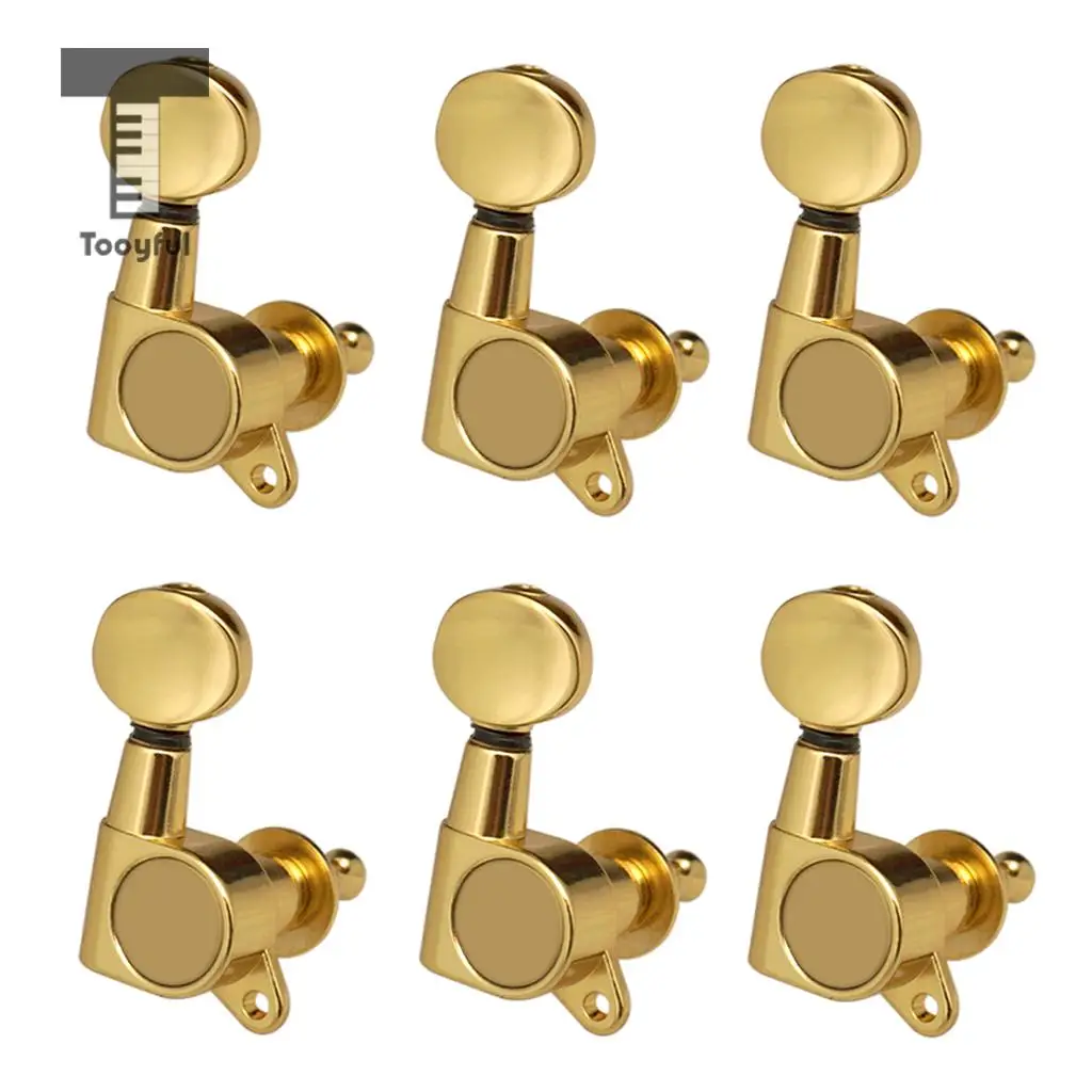 

6PCS Guitar String Tuning Pegs Tuners for Acoustic Electric Guitar Musical Instruments 6R Gold
