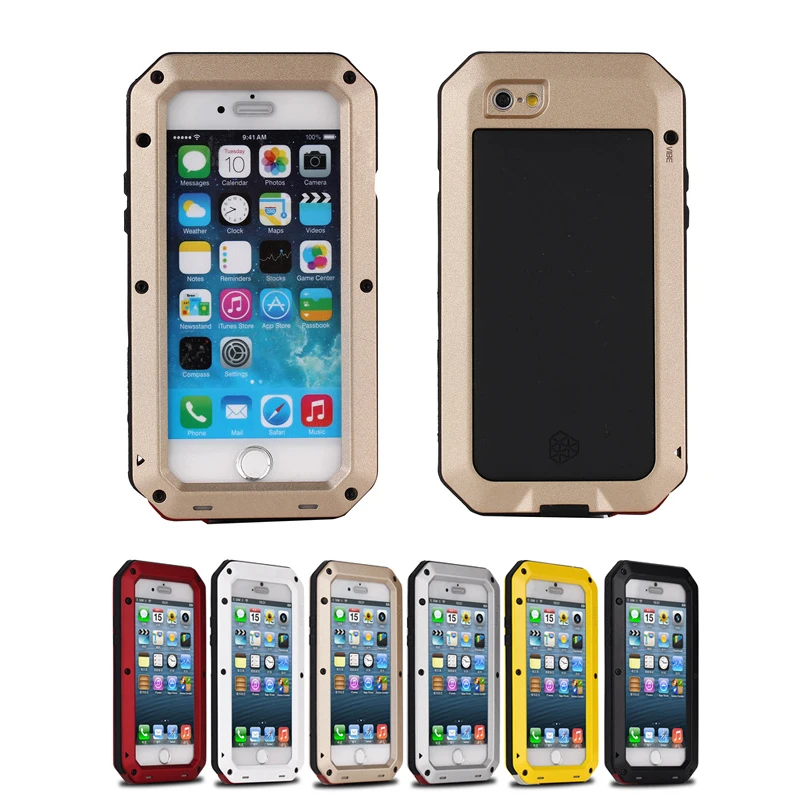 imágenes para Vida de Choque de tierra A Prueba de agua A Prueba de Choques de Aluminio del Metal cubierta de la caja de protección completa para el iphone 7 6 s 6 más 5 5S SÍ anti golpes casos imágenes para Vida de Choque de tierra A Prueba de agua A Prueba de Choques de Aluminio del Metal cubierta de la caja de protección completa para el iphone 7 6 s 6 más 5 5S SÍ anti golpes casos