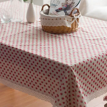 

Pastoral Strawberry Table Cloths Kitchen Table Covers Coffee Rectangular Dining Table Cloth Crochet Lace Tablecloth Rectangular