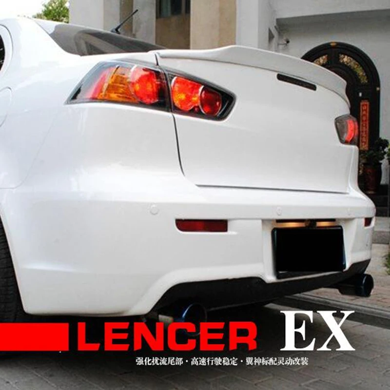 Для Защитные чехлы для сидений, сшитые специально для Mitsubishi Lancer EX Evo 2008 2009 2010 2011 2012 2013 ABS Пластик Неокрашенный Грунтовка Цвет спойлер на задний багажник, крыло