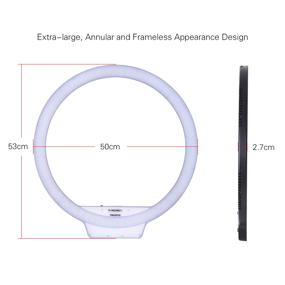 YONGNUO YN608 светодиодный светильник для видеосъемки кольцевой светильник 5500K+ RGB полноцветный с пультом дистанционного управления для видео и Селфи
