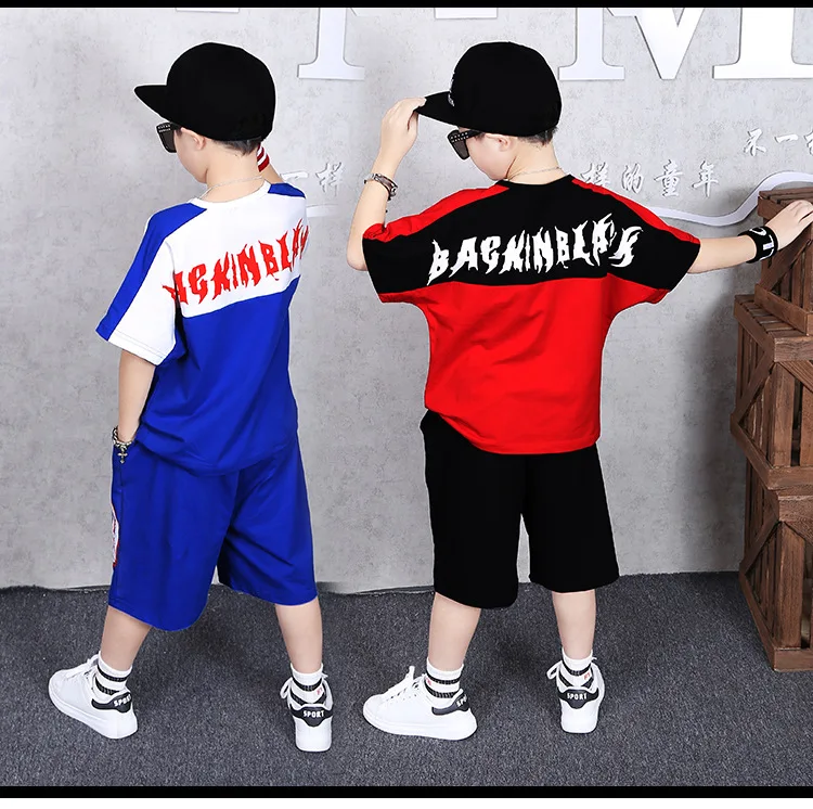 Roupas de Esportes Conjunto de Duas Vestuário das Crianças Anos de Idade Roupas da Criança Crianças Terno Menino Verão Peças Costura 4 6 8 10 12 14 16 Mod. 261737 5 Conjuntos de roupas