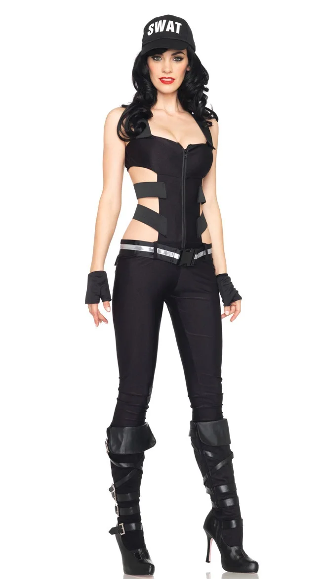 Women Fancy Swat Sniper Costume Sexy Halloween Police Cosplay Costumes