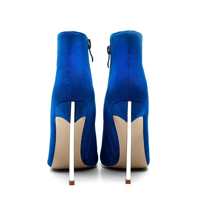 WETKISS/ботильоны Для женщин ботинки; короткие плюшевые ботинки теплая обувь с острым носом Модная обувь на высоком каблуке Ботильоны на каблуке на молнии; Новая женская обувь