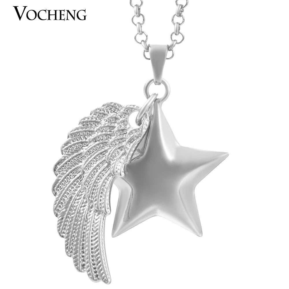Vocheng Engelsrufer 3 цвета Звезда подвеска в форме ангельских крыльев кулон ожерелье с цепочкой из нержавеющей стали VA-080