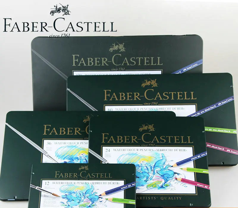 

Faber Castell Water Colored Pencil 12/24/36/60/120 Colors Green Tin Box Drawing Non-toxic Pencils set for Artist Sketch Germany