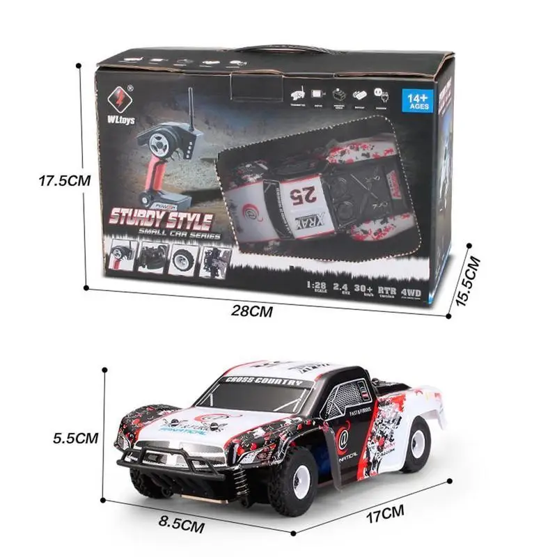 1:28 2.4G Speed Racing RC Car Remote Control RC Car 4CH Off-Road RTR 30km/h High-speed Brushed Motor Racing Vehicle 