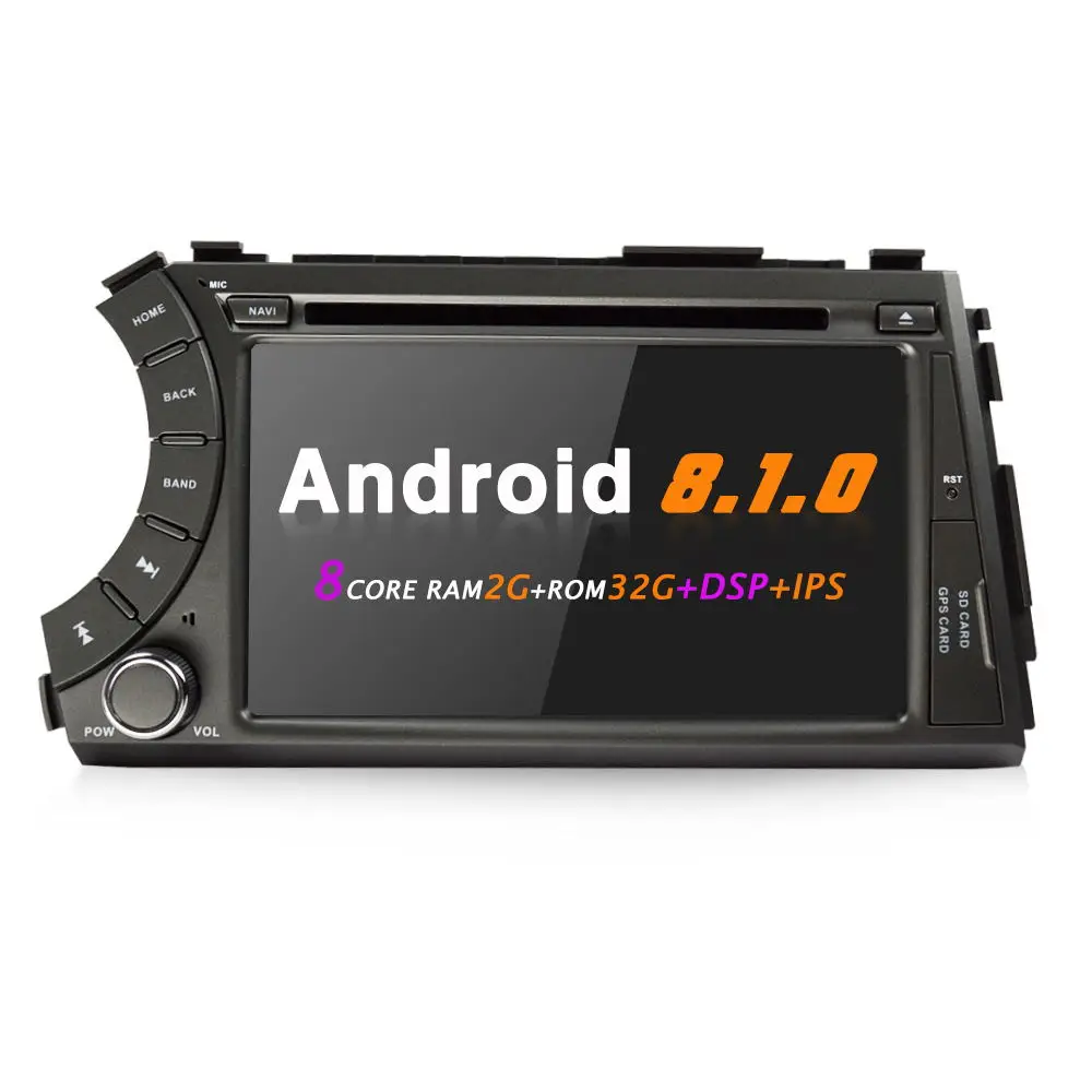 EKIY " Восьмиядерный Android 8.1.0 2 Din Автомобильный Радио dvd-плеер для Ssangyong Kyron Actyon gps навигация Мультимедиа Bluetooth Wifi - Цвет: 2G 32G IPS DSP