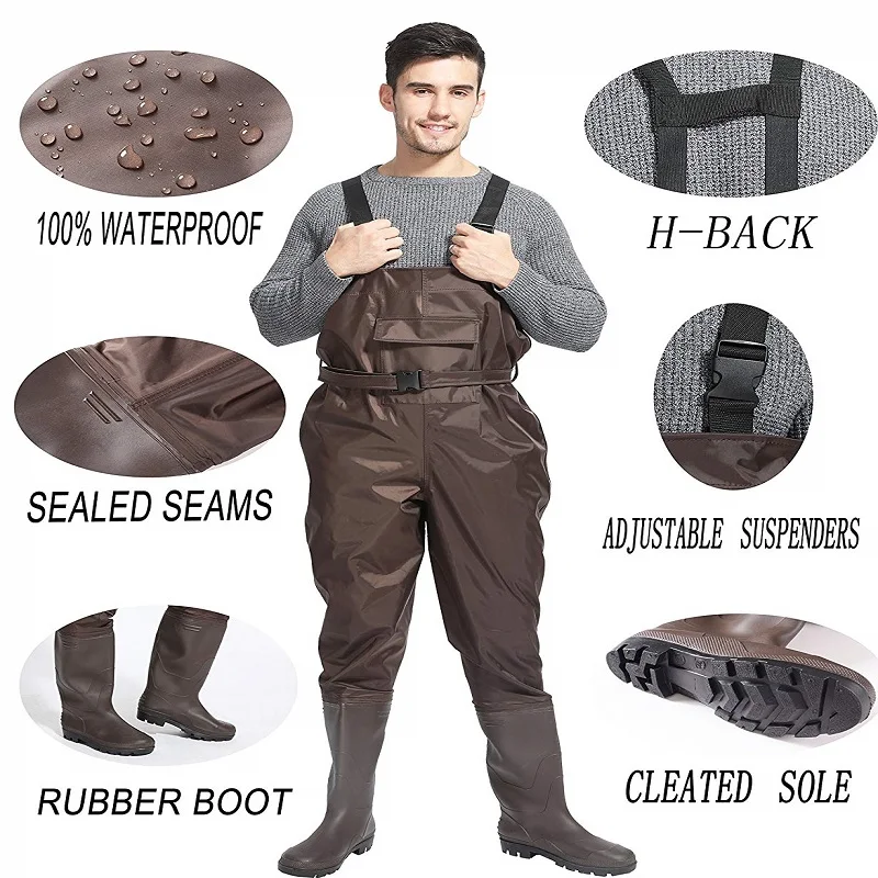 Нейлоновые нагрудные захватчики для мужчин хип Waders оранжевые 100%