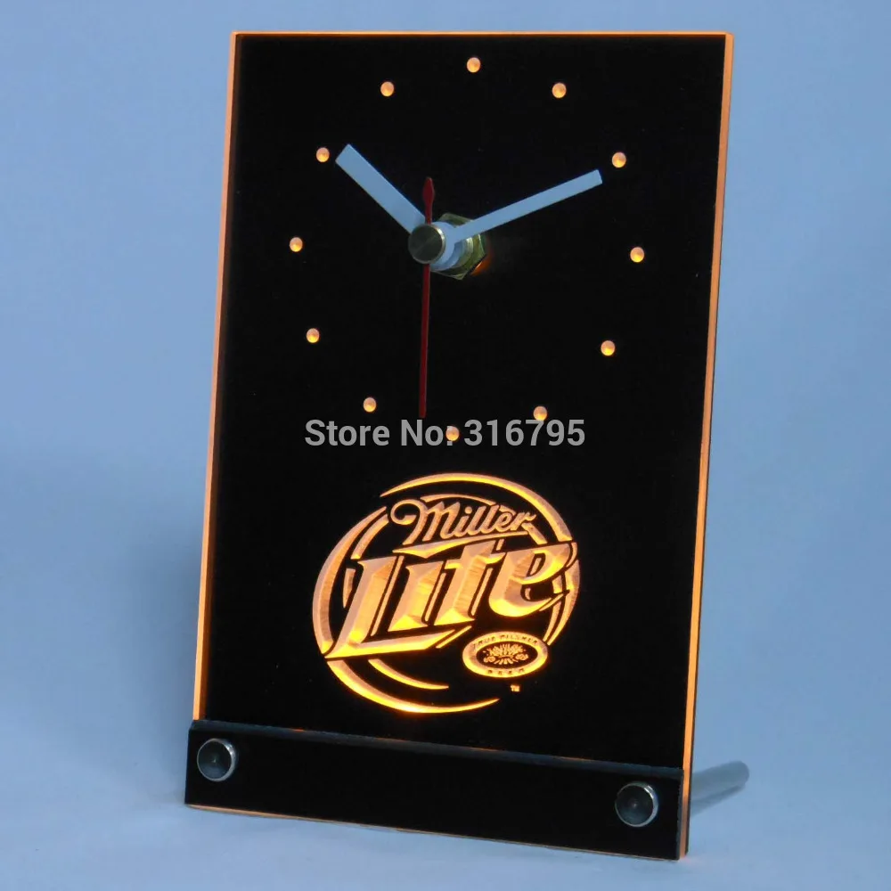 

tnc0093 Miller Lite Beer 3D LED Table Desk Clock