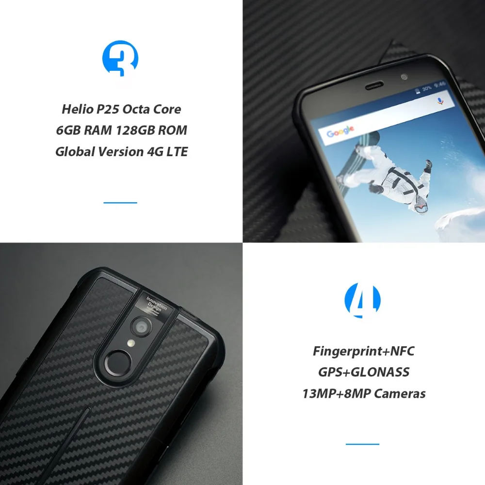 Глобальная версия Vernee Active IP68 Водонепроницаемый прочный смартфон Helio P25 6 ГБ 128 5