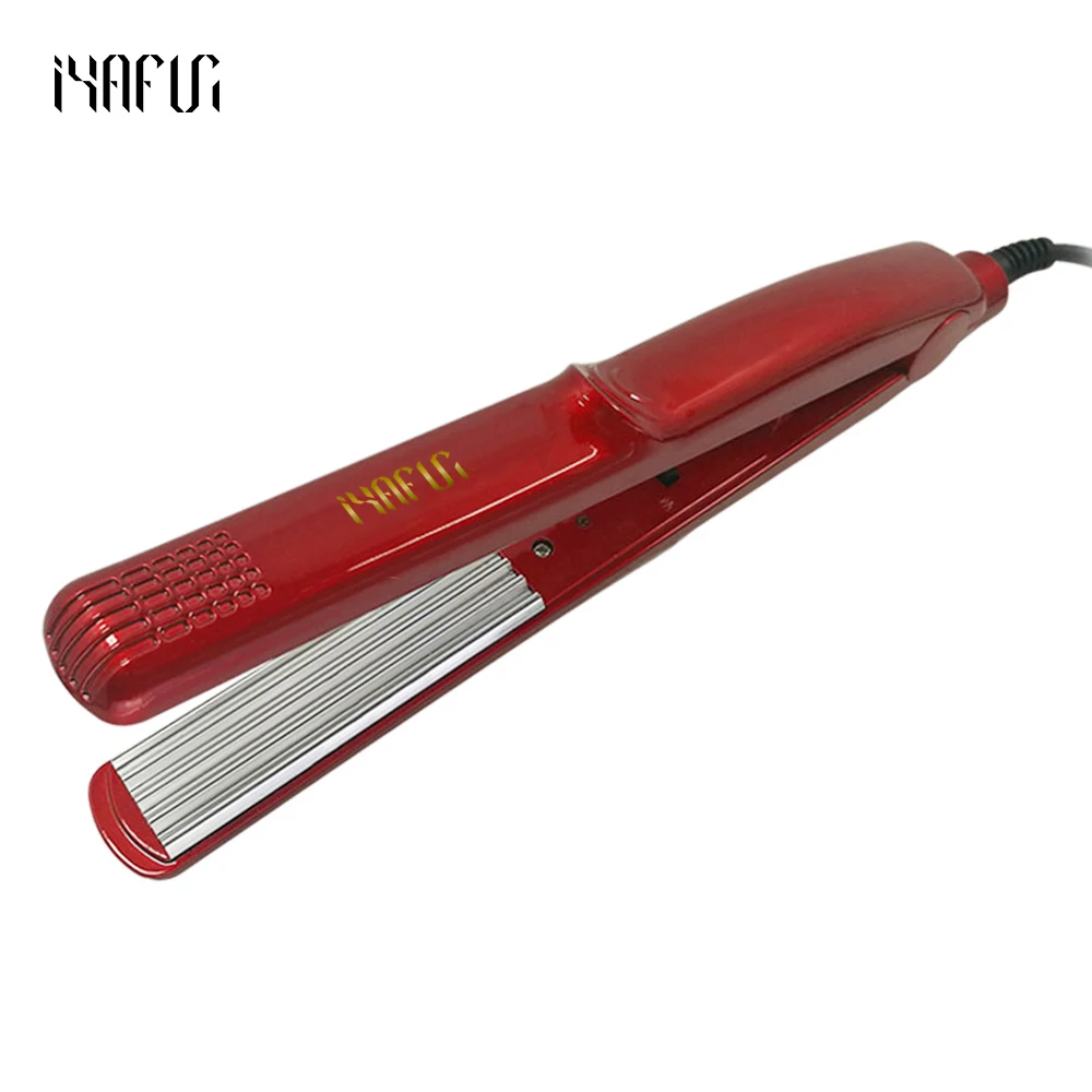

YAFUN Red Corrugated Curling Hair Chapinha Hair Straightener Crimper Fluffy Small Waves Hair Curlers Curling Irons Styling Tools
