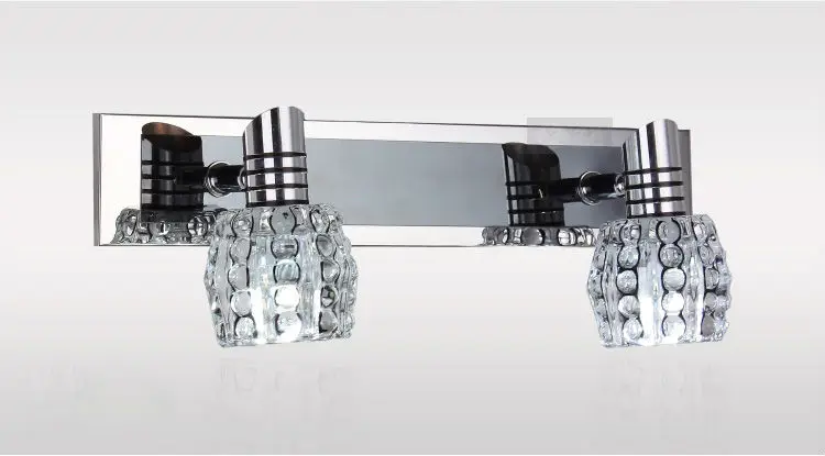 

Free Shipping 2 LED Lights 32cm Length Crystal Washroon Wall light Modern 180 Degree Rotatable Lamp holder Mirror Wall lights