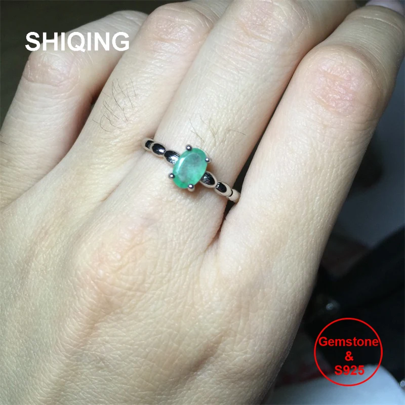 Кольцо с зеленым изумрудом SHIQING кольцо обещания изысканное надписью may birsthstone для