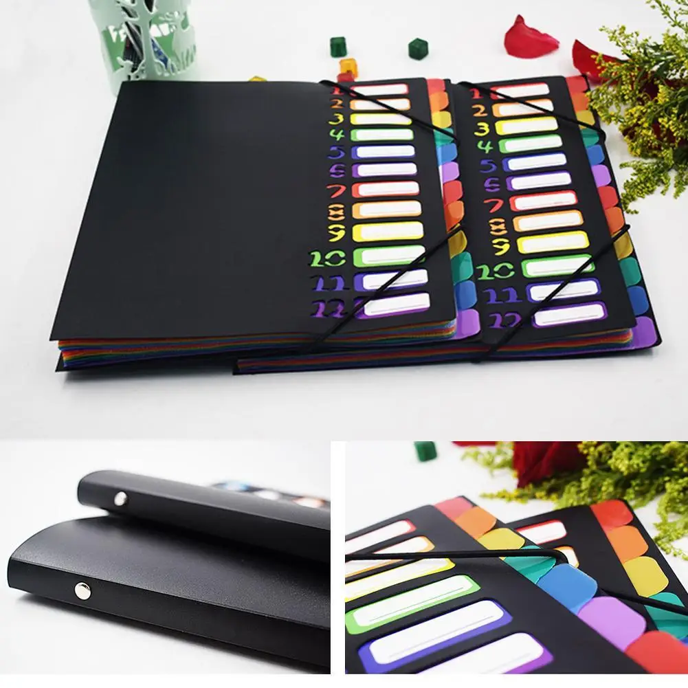 New Listing Rainbow Multi-Page Classification Folder Holder Storage Bag Portfolio Office Learn Good Helper A4 PP File Folder