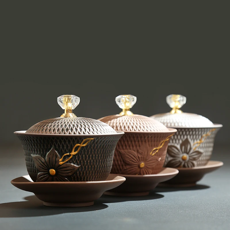Новый год Фиолетовый Глиняный чай Tureen Teaware Аксессуары Украшение дома бойфренд