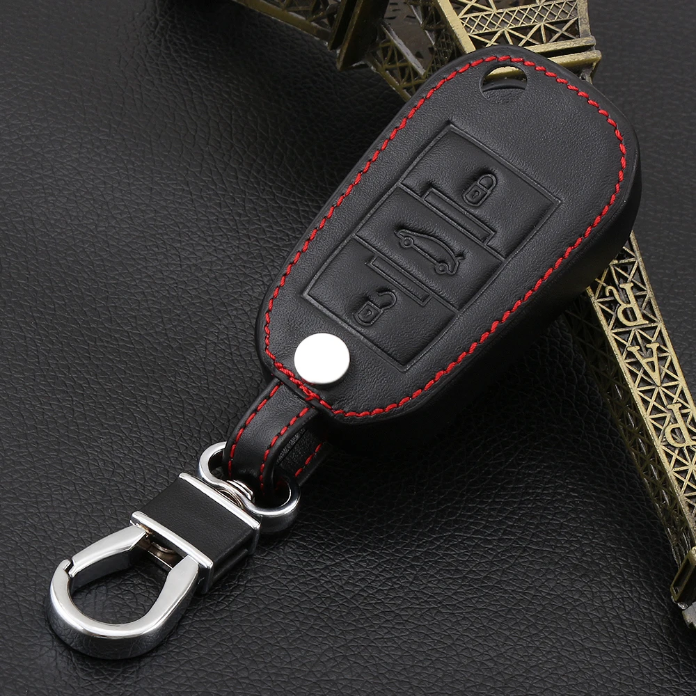 Кожаный чехол для брелка с ключом AndyGo защитный Peugeot 3008 208 308 RCZ 508 408 206 407 307