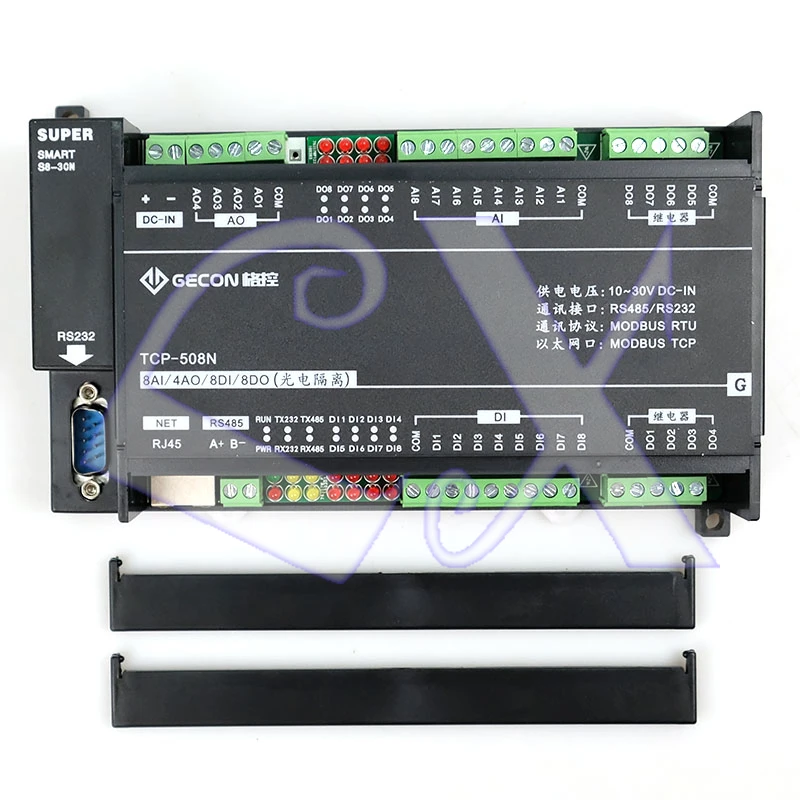 8AI аналоговый вход 4AO выход 8DI переключатель 8DO реле Ethernet IO модуль RS485 RS232 MODBUS TCP &