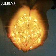 JULELYS 3 м 10 м медный провод светодиодный гирлянда гирлянды Сказочный светодиодный светильник украшение для гостиной сказочные Рождественские огни для улицы