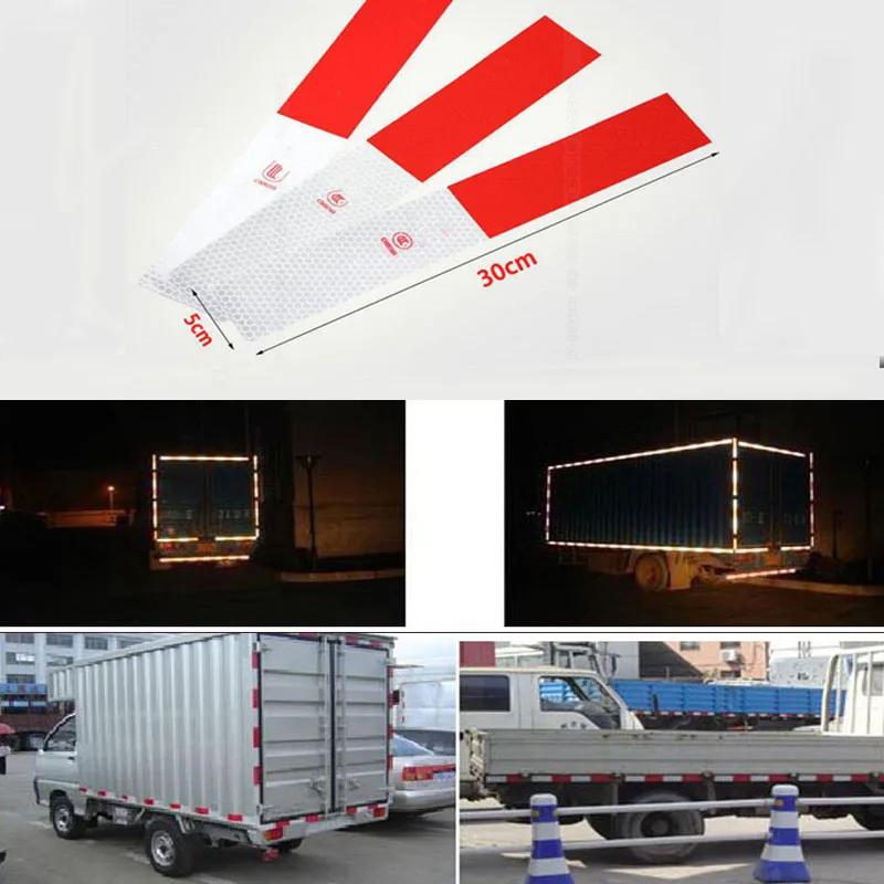 Rete 5x30 см Красная белая отражающая лента стикер безопасный Предупреждение ющий