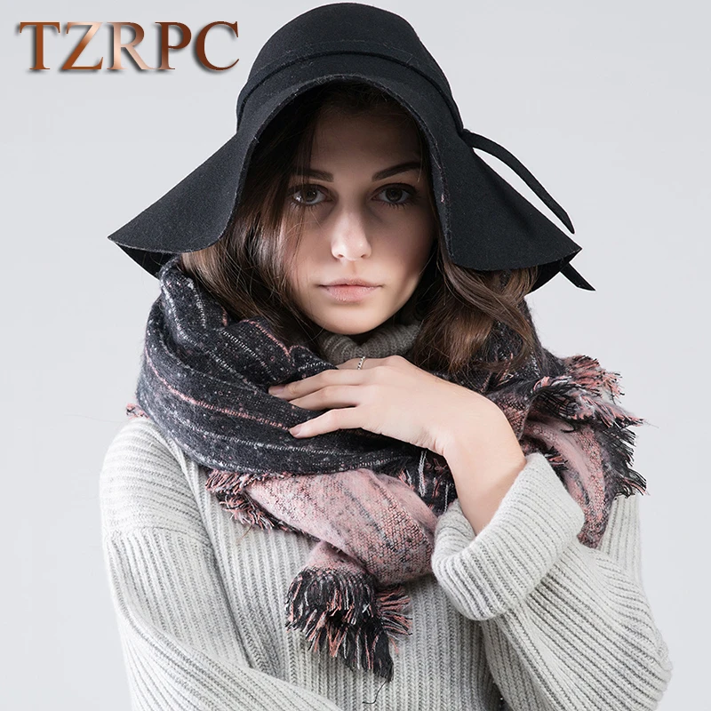 TZRPC*Women Blankets Fashion Pashmina Oversized Square Winter Scarves