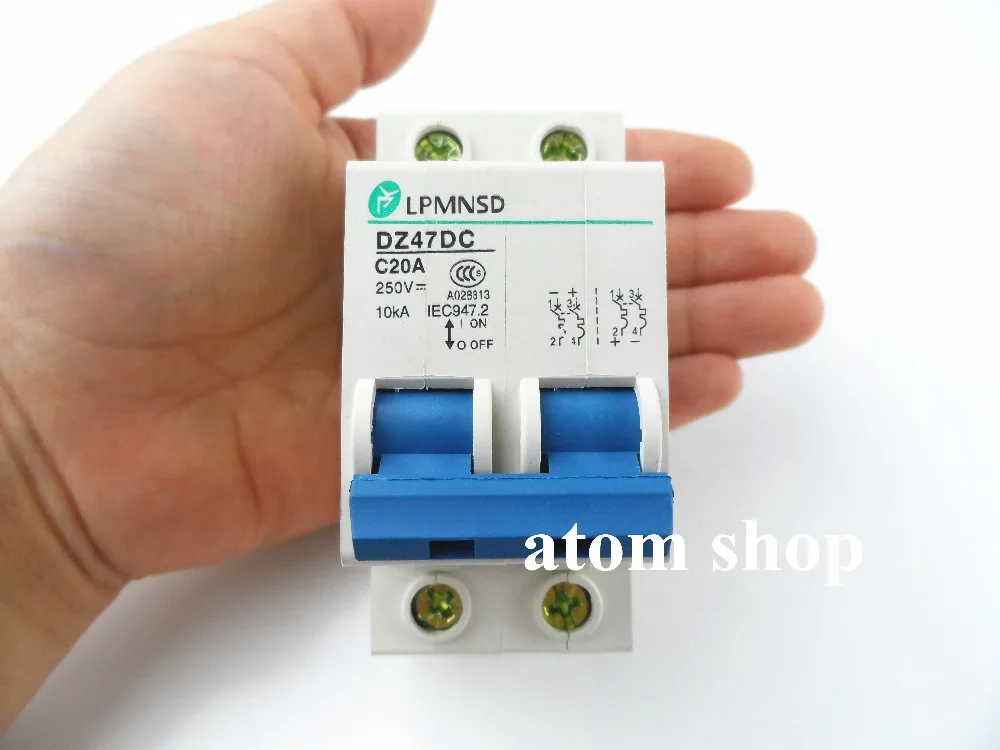 

DC 2P 20A Circuit breaker MCB 2 Poles MCB Solar Energy Photovoltaic PV Mini DC Circuit Breaker