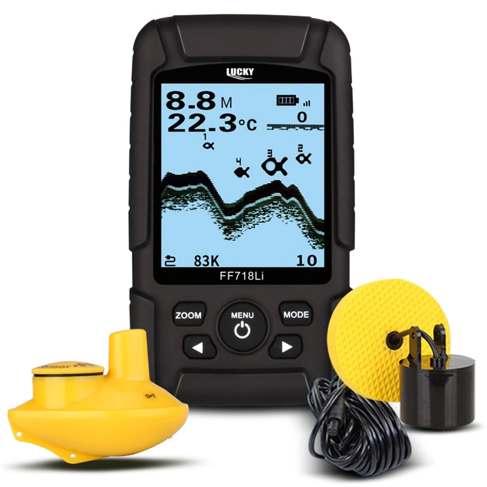 

Echo Sounder for Fishing Finder Sonar Sounder Wireless LCD Fish Gear Range of Deeper 200 m Underwater Fishing Fishfinder