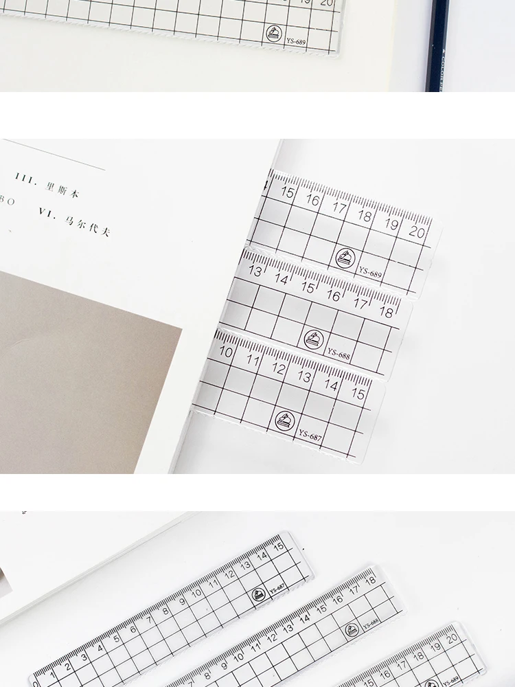 MUJI Стиль 15 см, 18 см 20 см правители прозрачный акриловая линейка студент писчая, для рисования поставки