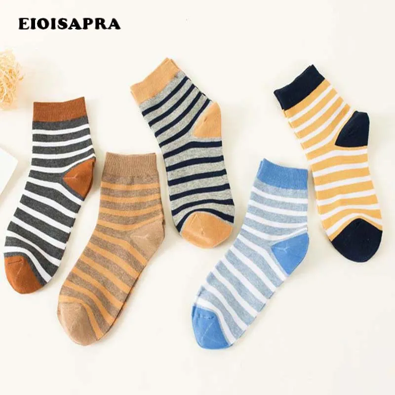

[EIOISAPRA]Thick Comfort Socks Retro Striped Men Socks Warm Breathable Absorb Sweat Calcetines Hombre High Quality Soft Sokken