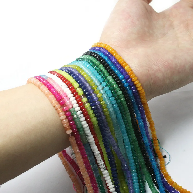 

2017 New Coming Natural Gem Faceted Beads Stone 3x4mm for Bracelet DIY Jewelry Making Approx 145pcs 15'' Strand Material
