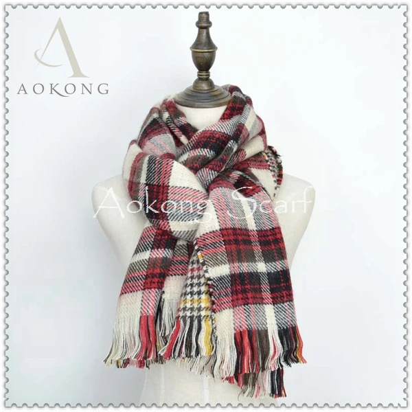 

2014 winter plaid knitted aokong scarves