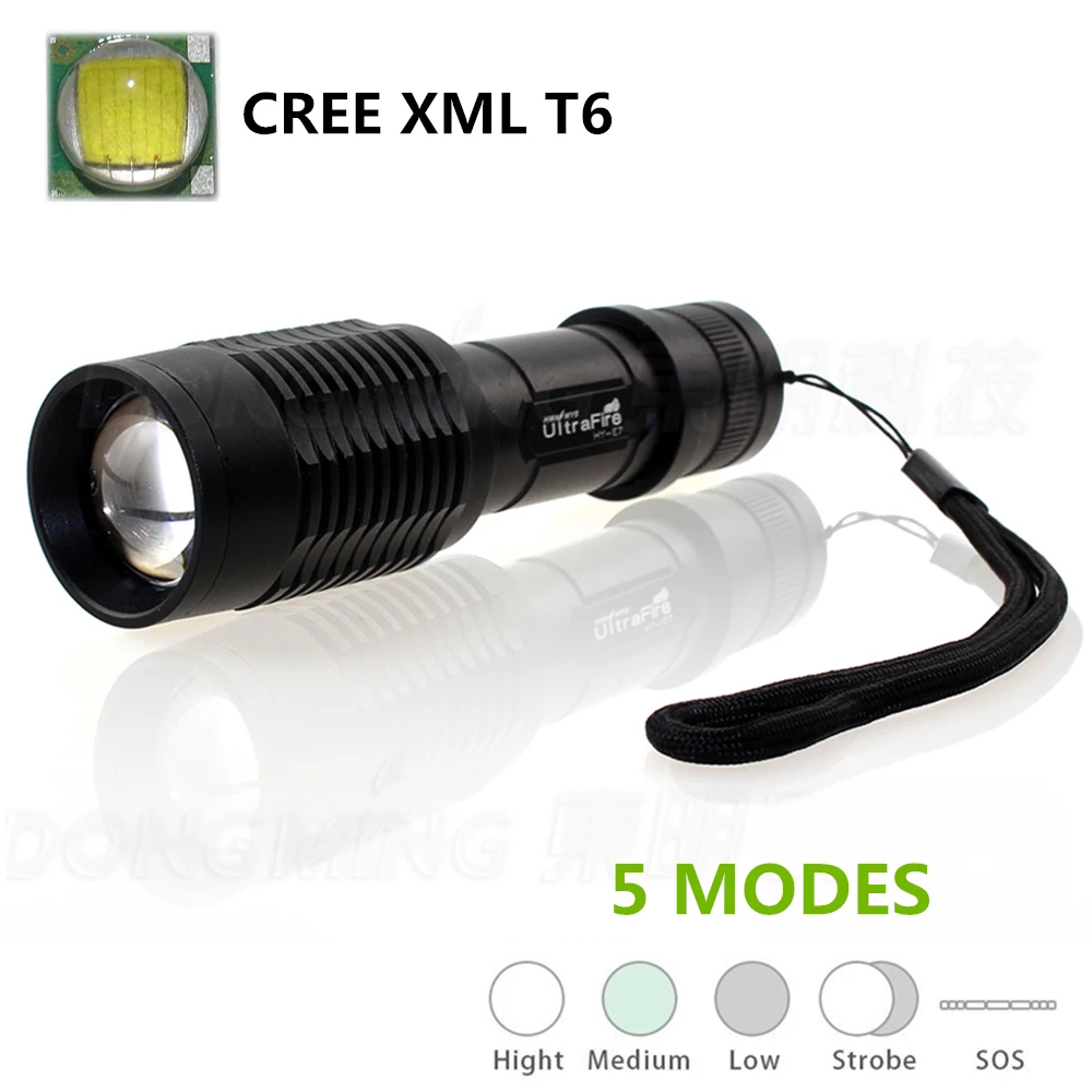 5000LM Cree XML-T6 LED Flashlight Tactical Zoomable Police Torch Lamp 18650 AAA 5000LM Cree XML-T6 LED Flashlight Tactical Zoomable Police Torch Lamp 18650 AAA