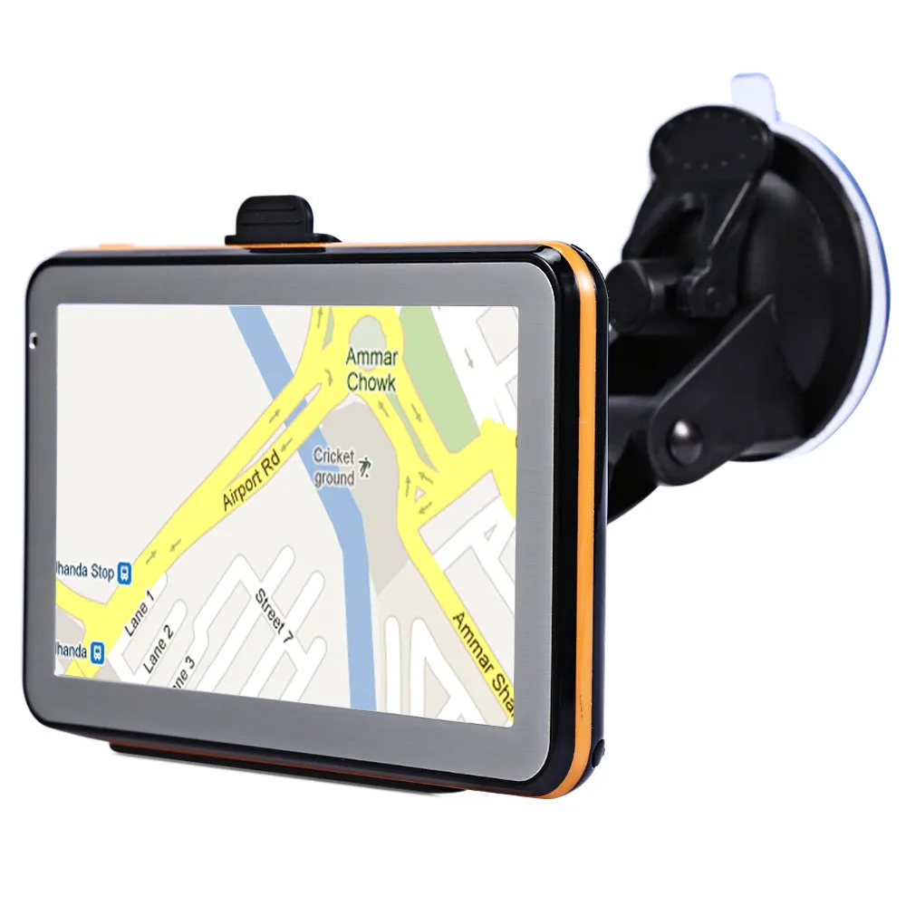 5 pulgadas camión vehículo GPS navegación TFT LCD pantalla táctil CE 6,0 guía de voz GPS navegador multifunción con gratis mapas