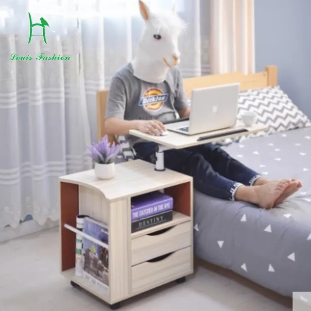 Louis Fashion Mobile Notebook Computer Desk Bedside Table Liftable Louis Fashion Mobile Notebook Computer Desk Bedside Table Liftable With Book Magazine Shelf