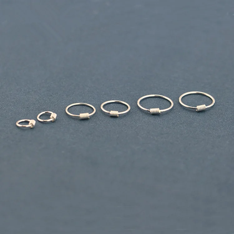Серебряные серьги S925 пробы тайские серебряные кольца с винтом антиаллергенные