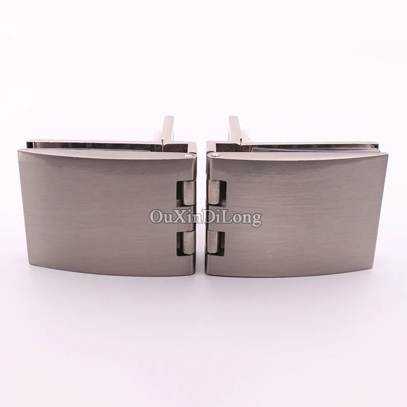 Cabinet Glass Door Hinges 4PCS Brushed Finished for Cupboard Clamps