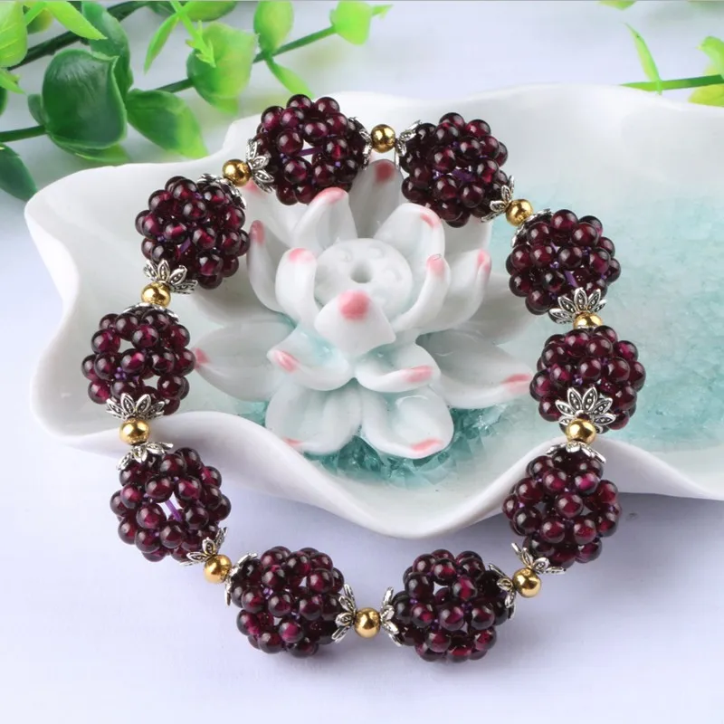 KYSZDL Natural garnet bracelet fashion Women semi-precious stones Crystal bracelet jewelry gift