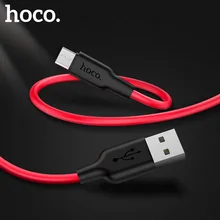 Hoco cabo micro usb de silicone, cabo de dados usb, carregamento rápido, 2m, 1m, 5v2a, para samsung, xiaomi, huawei cabos de telefone para android